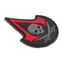 patch assassin skull rubber red