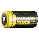 accus nitecore  li-ion rcr123A 650mah 3.7v 2.4wh rechargeable