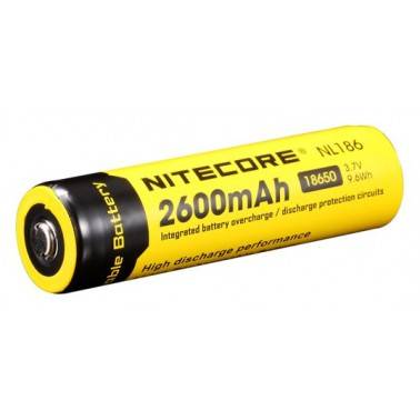 accus rechargeable 18650 2600mah 3.7v 9.6wh nitecore