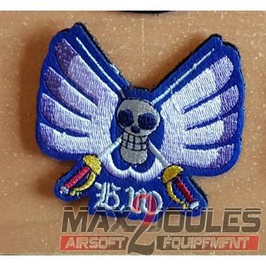 patch velcro one piece skull crane  aile sur fond violet