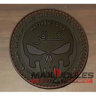 patch velcro pvc infidel punisher noir