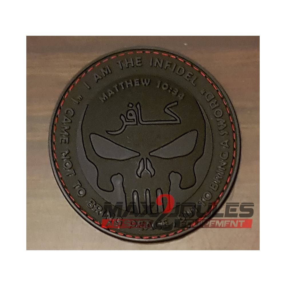 patch velcro pvc infidel punisher noir