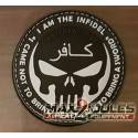 patch velcro pvc infidel tete de mort skull pirate noir et blanc