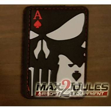 patch pvc velcro carte ace of spades skull tete de mort pirate as de pique