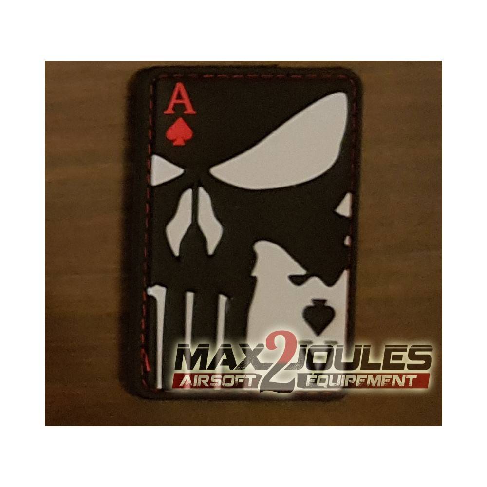patch pvc velcro carte ace of spades skull tete de mort pirate as de pique