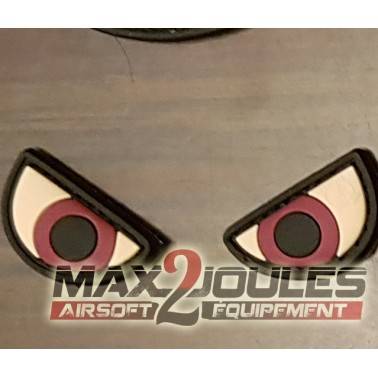 lot de 2 patchs pvc velcro angry eyes yeux