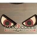 lot de 2 patchs pvc velcro angry eyes yeux