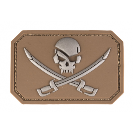 patch pvc skull  pirates tan