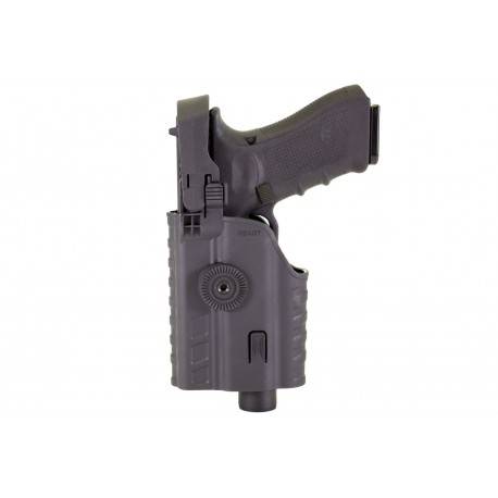 holster rigide noir pour glock avec lampe nuprol