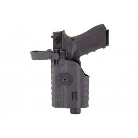 holster rigide noir pour glock avec lampe nuprol