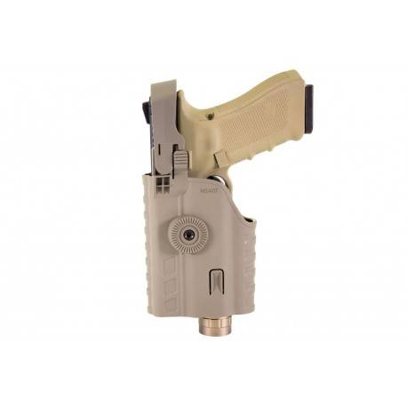 holster rigide tan pour glock avec lampe nuprol