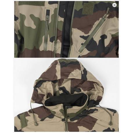 softshell SCU capuche integree camo cce miltec