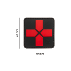 patch pvc medic croix moderne rouge  blackmedic