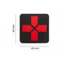patch pvc medic croix moderne rouge  blackmedic
